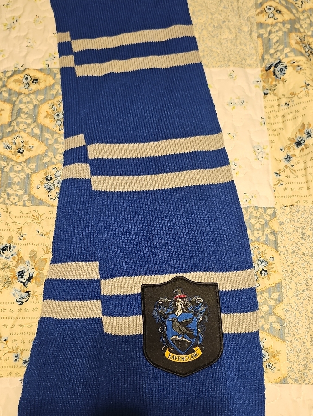 Ravenclaw Crest Blue and Gray Knit Scarf